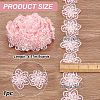 Organza Lace Trim with Resin Imitation Pearl Beads OCOR-WH0085-53A-2