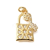 Rack Plating Brass Micro Pave Cubic Zirconia Pendants ZIRC-F142-12D-G-1