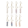 Brass Heart with Pearl Beads Pendants Dangle Earrings EJEW-JE06901-2