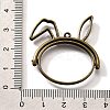 Rabbit Rotatable Alloy Swivel Open Back Bezel Pendants PALLOY-I223-19AB-3
