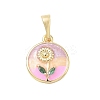 Brass Enamel Pendants KK-CBA3F25-10G-03-1