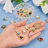 28Pcs 14 Styles Glass Rhinestone Pendants ALRI-TA0001-17-5