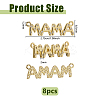 8Pcs Mother's Day Brass Micro Pave Clear Cubic Zirconia Word Mama Connector Charms KK-DC0004-96-2