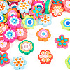 32Pcs 8 Styles Flower PVC Beads KY-TA0001-49-3