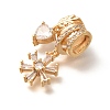 Brass Micro Pave Cubic Zirconia Pendants KK-C085-10G-2