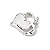 Brass Pave Natural White Shell Heart Charms with Jump Rings KK-S522-08B-P-2