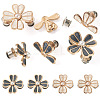 4Pcs 2 Colors Flower Alloy Enamel Adjustable Jean Button Pins DIY-TA0014-92-1