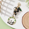 Panda Alloy Enamel Pendant Decorations HJEW-JM01275-03-3