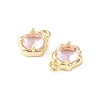 Brass Micro Pave Cubic Zirconia Charms KK-L208-10G-03-3