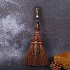 Natural Amethyst Mini Witch Palm Broom Pendant Ornament PW-WG11117-01-1