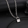 Lock 304 Stainless Steel Pendant Cable Pendant Necklaces FS-WGE7469-01-1