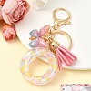 Resin & Acrylic & Faux Suede Tassel Keychain KEYC-YW00124-15-1