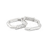 Rack Plating Brass Micro Pave Clear Cubic Zirconia Hoop Earrings for Women EJEW-P278-02P-2