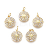 Brass Micro Pave Cubic Zirconia Charms X-KK-D159-09G-1