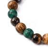 12 Constellations Natural Tiger Eye & Picture Jasper & Agate & Black Onyx Round Beaded Stretch Bracelets for Men Women WGB9E7C-02-4