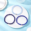3Pcs Faceted Imitation Jade & Opaque Glass Rondelle Beaded Stretch Bracelets for Women BJEW-JB12563-02-2