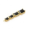 Brass Pave Cubic Zirconia Connector Charms KK-G458-01G-04-3