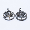 Brass Micro Pave Cubic Zirconia Pendants KK-P133-05B-NR-2