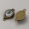 Alloy Resin Eye Links Connector Charms FIND-WH0165-01AB-2