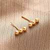 201 Stainless Steel Beaded Horizontal Bar Stud Earrings with 316 Stainless Steel Pin for Women STAS-K238-01G-3