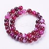 Natural Striped Agate/Banded Agate Beads Strands X-G-G582-10mm-09-2