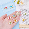 8Pcs 4 Colors Glass Seed Beaded Star Pendants PALLOY-GO00067-3