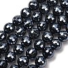 Electroplated Natural Agate Beads Strands G-B191-A07-10mm-18-2