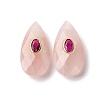 Natural Rose Quartz Pendants G-P586-01G-09-1