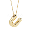 1pc Brass Chain with Alloy Letter Pendants Necklaces NJEW-LP0001-41U-G-1