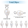 Natural Cultured Freshwater Pearl Potato Connector Charms PALLOY-SC00011-2