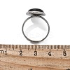Half Round Natural Black Agate Finger Rings X-RJEW-M062-01P-05-3