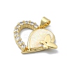 Brass Micro Pave Clear Cubic Zirconia Pendants KK-A221-19G-G-2