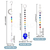 3 Sets 3 Style Alloy & Lampwork Dowsing Pendulum Pendant Decorations HJEW-GA0001-38-2