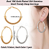 2 Pairs 2 Colors 304 Stainless Steel Mesh Chains Hoop Earrings EJEW-BBC0001-73C-2