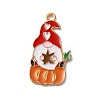 Thanksgiving Day Golden Tone Alloy Enamel Pendants X-ENAM-M002-02O-G-1