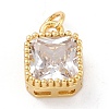 Real 18K Gold Plated Brass Inlaid Cubic Zirconia Charms ZIRC-L100-073G-07-2