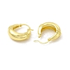 Brass Double Horn Hoop Earrings for Women EJEW-E273-05LG-2