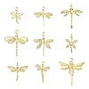 9Pcs 9 Styles Brass with Cubic Zirconia Pendants KK-CJ0003-33-1