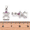 Brass Micro Pave Cubic Zirconia Pendants KK-N257-69P-3