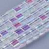 Electroplate Glass Cube Bead Strands X-EGLA-R003-1