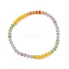 Dyed Natural White Jade Rondelle Beads Stretch Bracelets for Women BJEW-JB14235-02-3