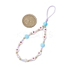 Glass & Acrylic Beaded Mobile Phone Lanyard Wrist Strap HJEW-JM01977-4