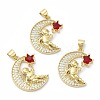 Eco-Friendly Brass Micro Pave Cubic Zirconia Pendants KK-Q775-02G-3