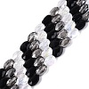Electroplate Imitation Jade & Opaque & Transparent Glass Beads Strands EGLA-Q135-8x11MM-01E-1
