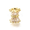 Rack Plating Column Brass Micro Pave Clear Cubic Zirconia European Beads KK-Q040-12G-04-1