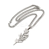 Non-Tarnish 201 Stainless Steel Hollow Pendant Necklaces LS-NJEW-H022-02P-1