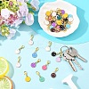 20Pcs 10 Colors Alloy Enamel Smiling Face Pendant Decorations HJEW-YW00218-5