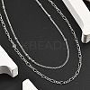 Brass Double Layer Necklaces NJEW-D302-53P-3