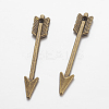Tibetan Style Zinc Alloy Arrow Pendants TIBEP-M002-102-NR-1