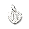 925 Sterling Silver Heart with Capital Letter Charms STER-S009-13U-S-1